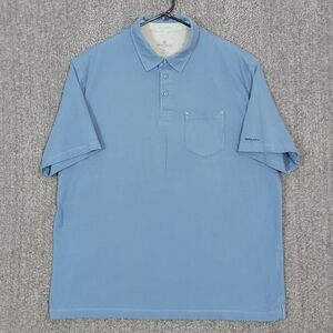 Woolrich Polo Shirt Mens XXL Blue 100% Cotton Short Sleeve Single Chest Pocket